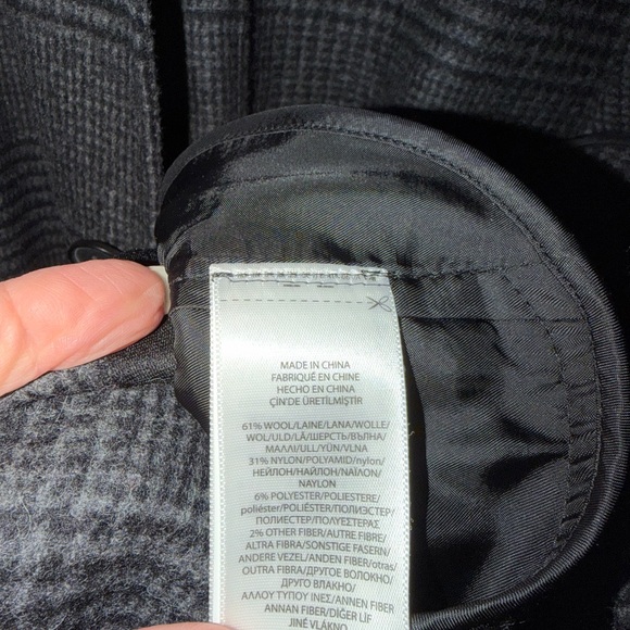 RALPH LAUREN•POLO wool blend grey plaid unlined coat XL EUC - Picture 6 of 8